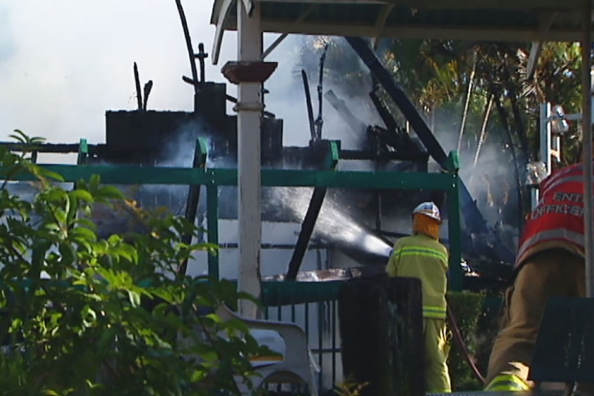 The roof collapsed, but firefighters managed to save half the building from destruction.