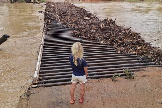 Floodwaters south of Pentland in central Queensland.