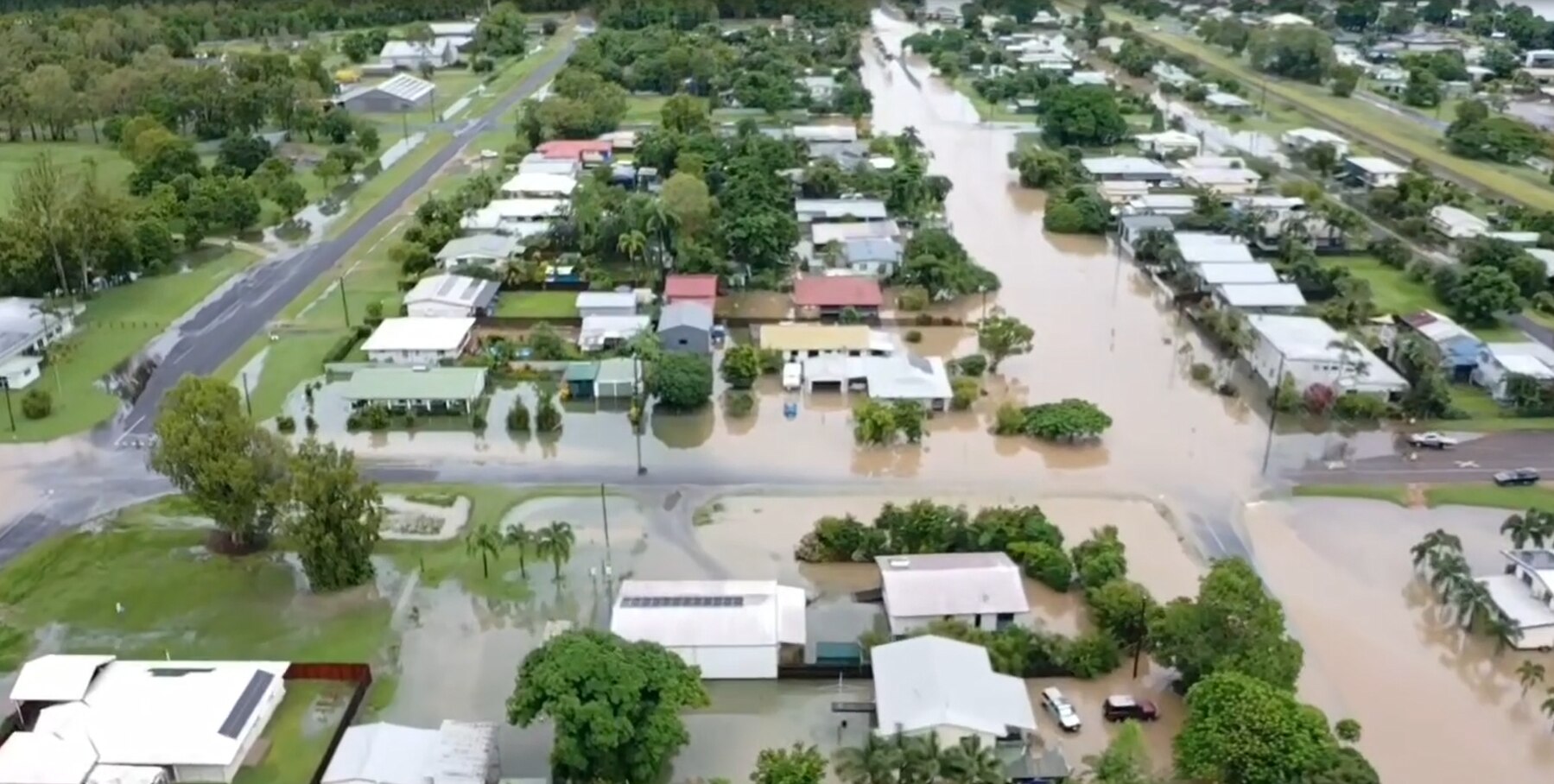 Flooded homes in Cardwell
