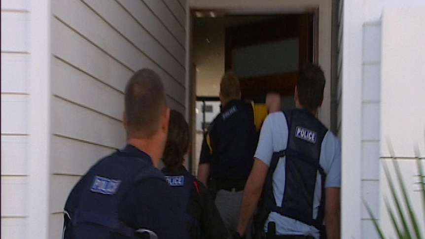 Police raid at a bikie gang house