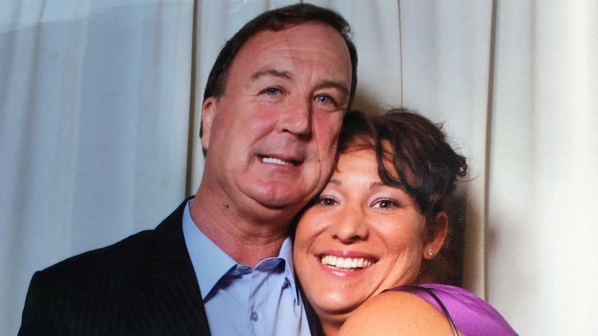 Murder victims Greg Tucker and Korrine Aylward (right) in an embrace.