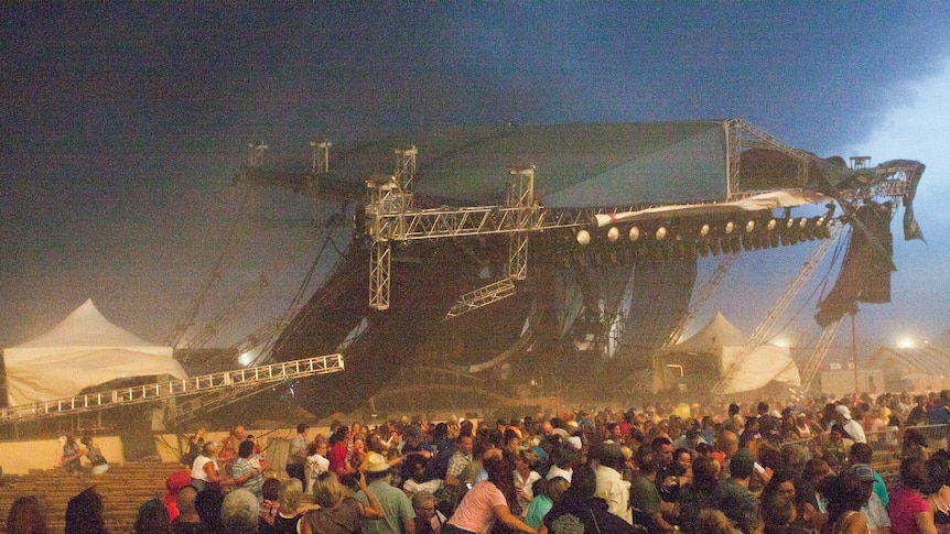 The stage collapses at the Indiana State Fair