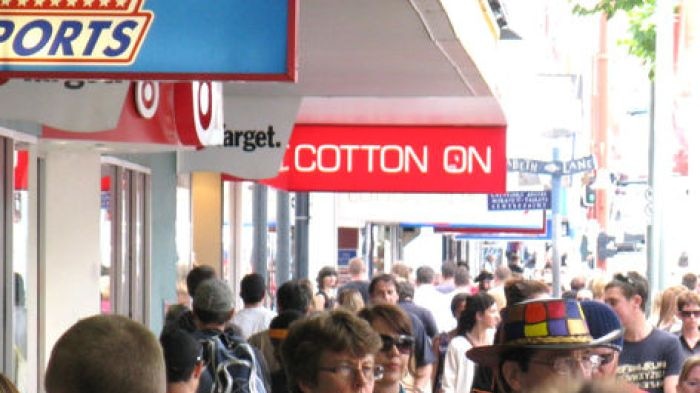 Busy Christmas shopping crowds in Elizabeth Mall in Hobart.