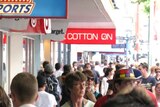 Busy Christmas shopping crowds in Elizabeth Mall in Hobart.