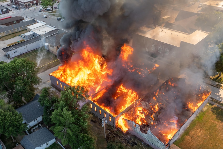 fire at the united states company Dobson Pipe Organ Builders in june 2021
