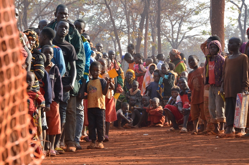 Queues for polio vaccinations in Tanzania near the Burundi border.