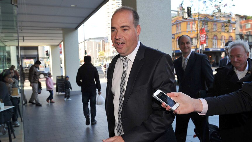 Mickey Arthur arrives at the Fair Work Commission in Sydney for conciliation talks with Cricket Australia