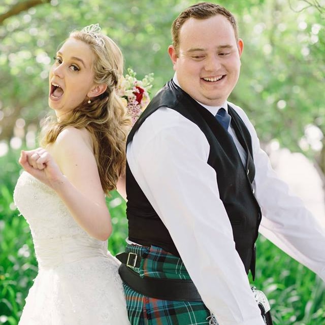 Rebecca and Isabelle Sutherland on their wedding day