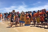 Residents rally for a gaming licence on Great Keppel Island.
