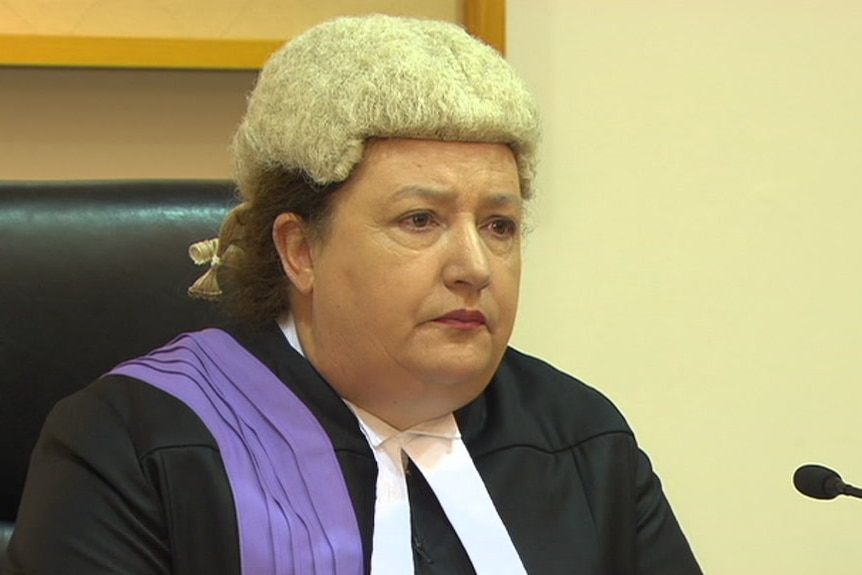 SA District Court judge Geraldine Davison in a judge's wig.