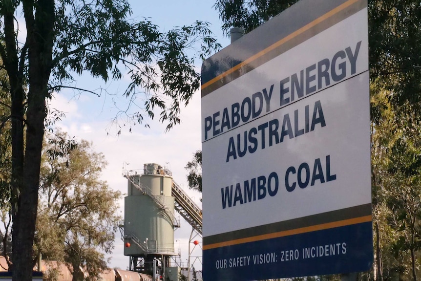 Signage at the front of Wambo Mine.