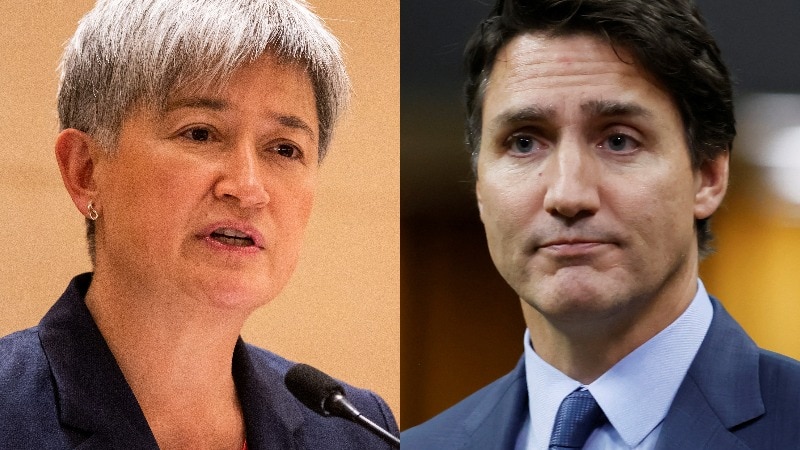 A composite of Penny Wong and Justin Trudeau 