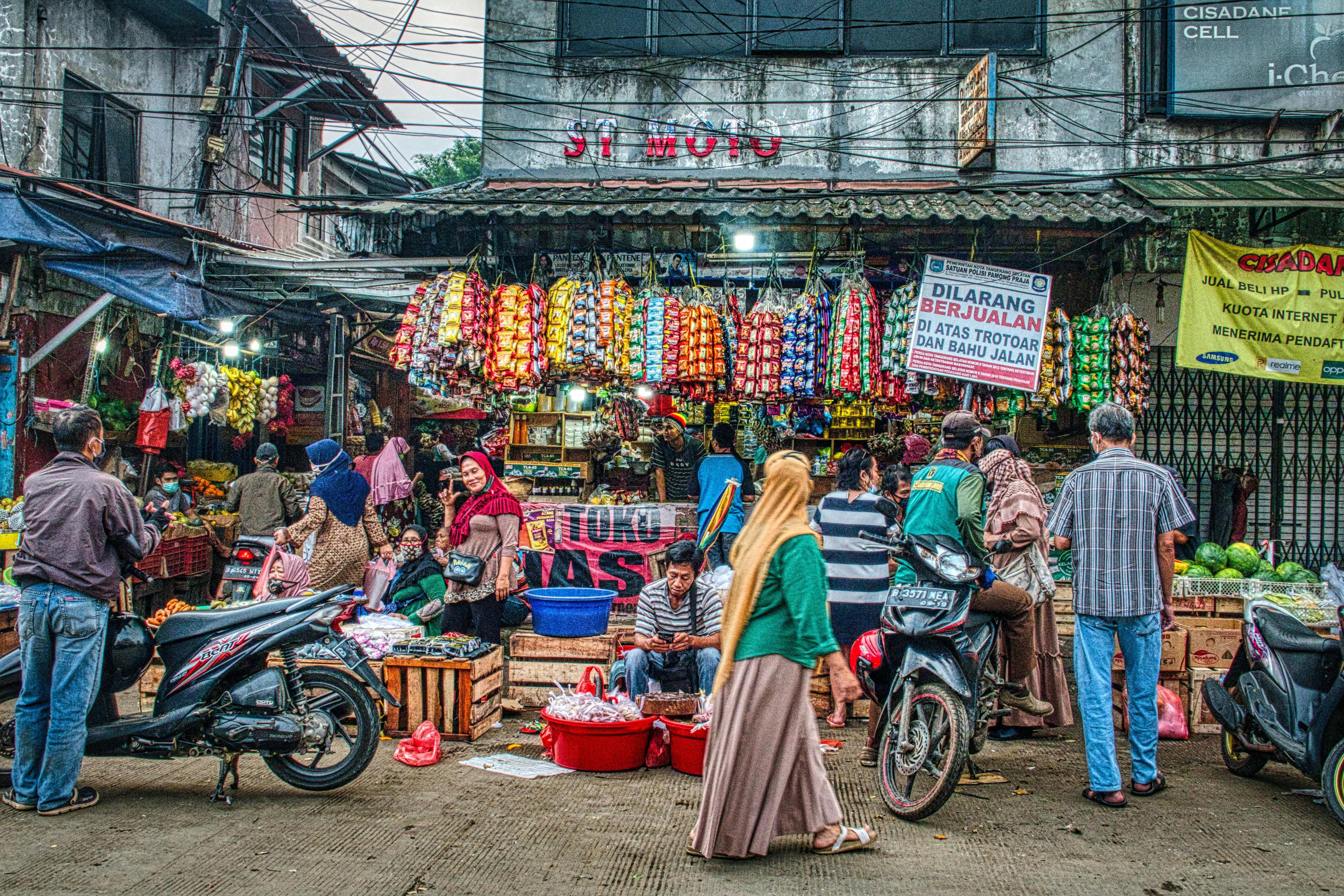 General view of a market in Indonesia