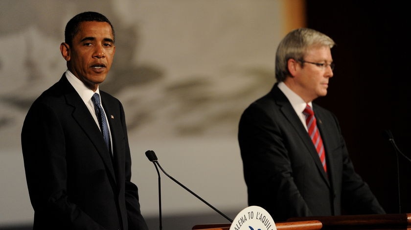 Mr Rudd and Mr Obama were yesterday talking up the chances of a global agreement.