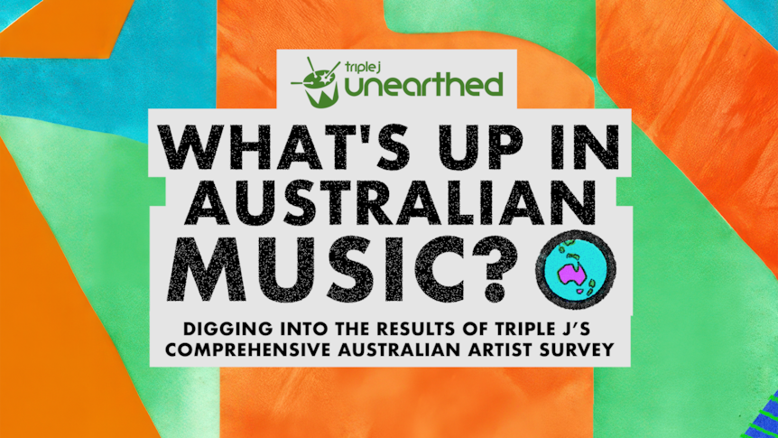 a white sign with black text on what's up in Australian Music