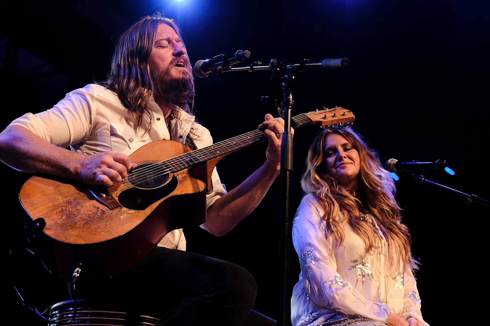 Adam Eckersley and Brooke McClymont on stage at the 2019 Golden Guitars episode artwork