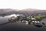 Aerial view of Macquarie Point proposed by Mona