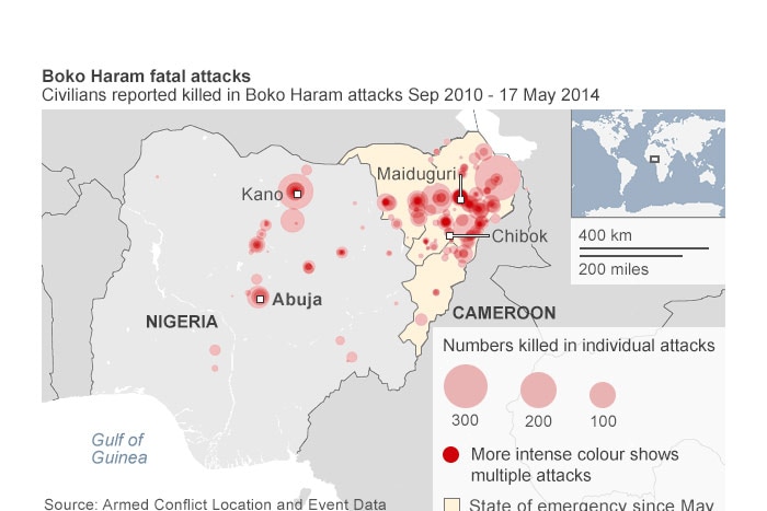 Nigeria Boko Haram fatal attacks September 2010 - April 2014