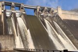 A spilling Warragamba Dam