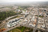 New Royal Adelaide Hospital from above and the CBD.