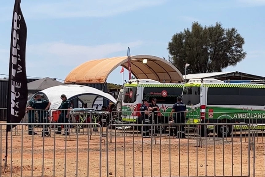 ambulances parked at an event