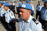 UN International Police from Australia during a ceremony in East Timor