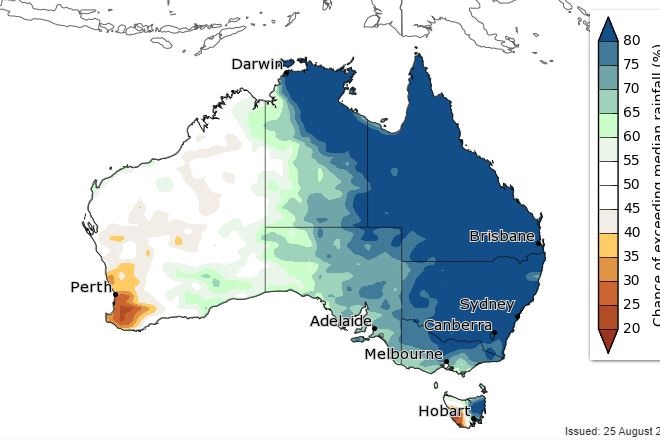 Spring rainfall outlook map