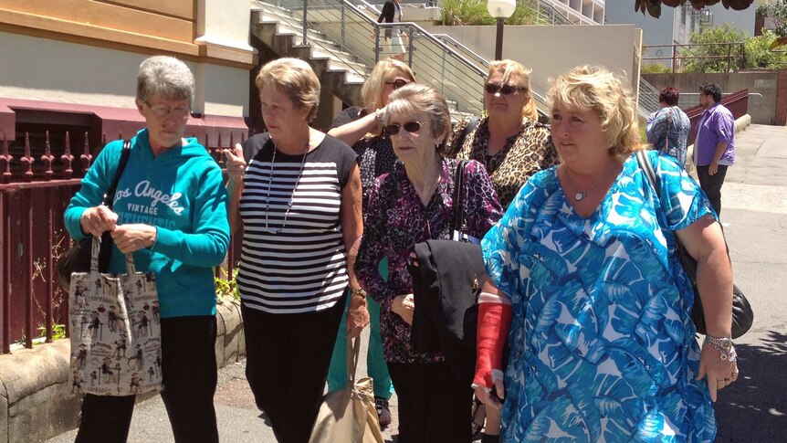 Dennis Griffin's family leaving court after his killer was sentenced.