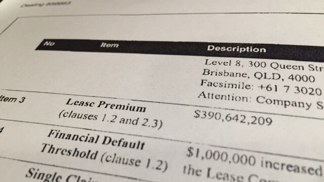 Documents tabled in the Senate appear to show the Darwin Port lease agreement premium was worth about $391 million.