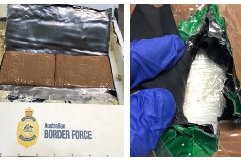 Packages containing white powder drugs