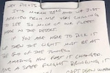 A handwritten letter from a Delta pilot.