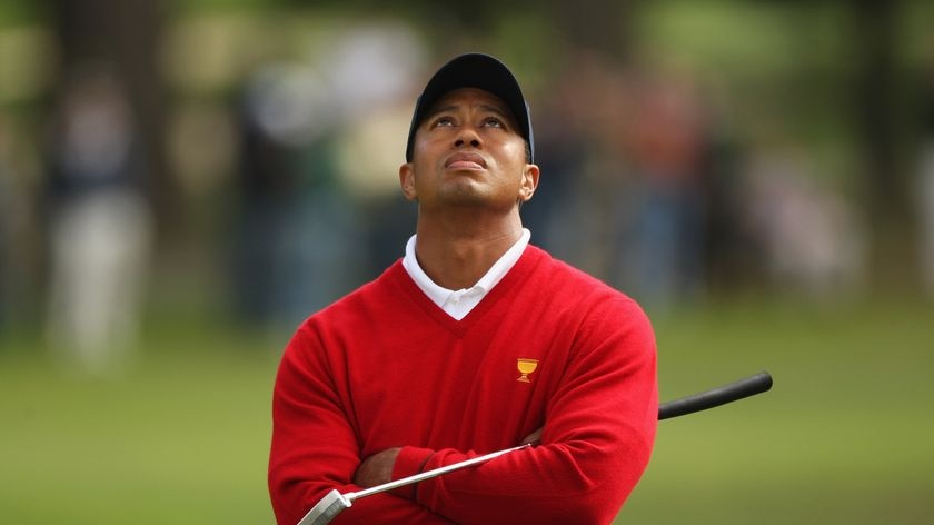 Hidden leader: Tiger Woods still tops the world golf rankings.