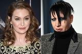 A composite image of Esme Bianco and Marilyn Manson's headshots. 