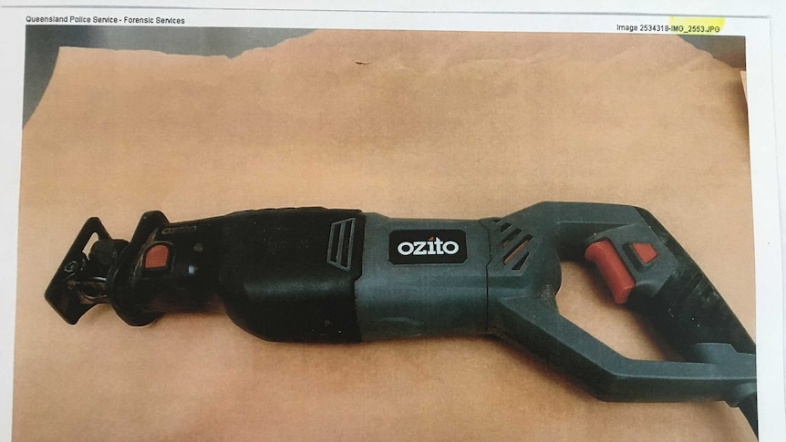 Photo of the power saw tendered as evidence in the murder trial of George Gerbic