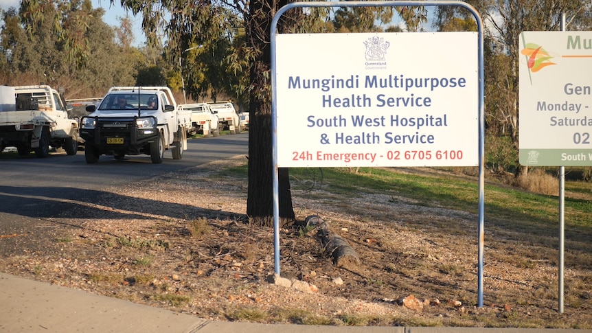 The signage outside Mungindi Hospital.