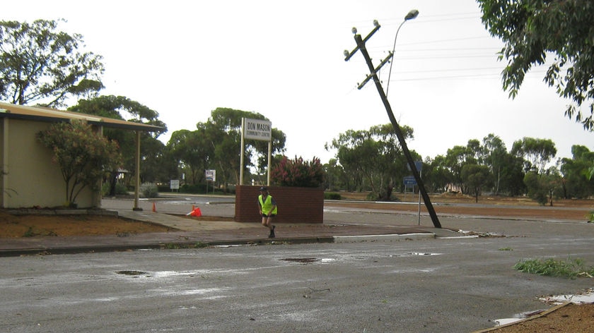 Storm damage in Trayning