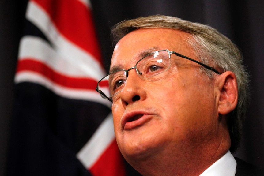 Wayne Swan speaks in Canberra.