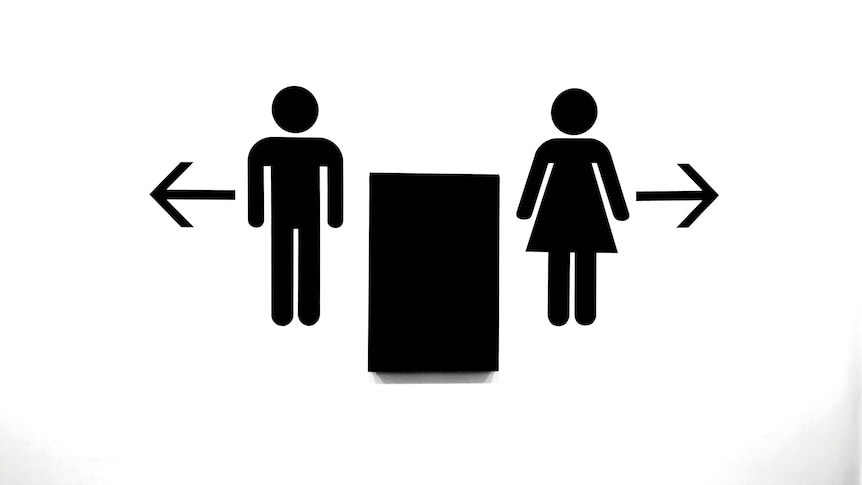 Icon for male and female pointing in different directions