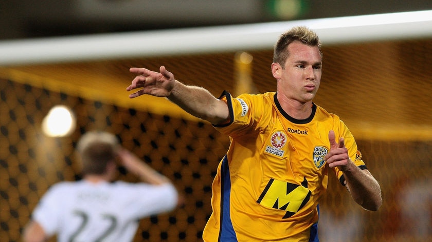 Golden boots walking...Smeltz scored 19 goals for Gold Coast to lead the A-League last sason.