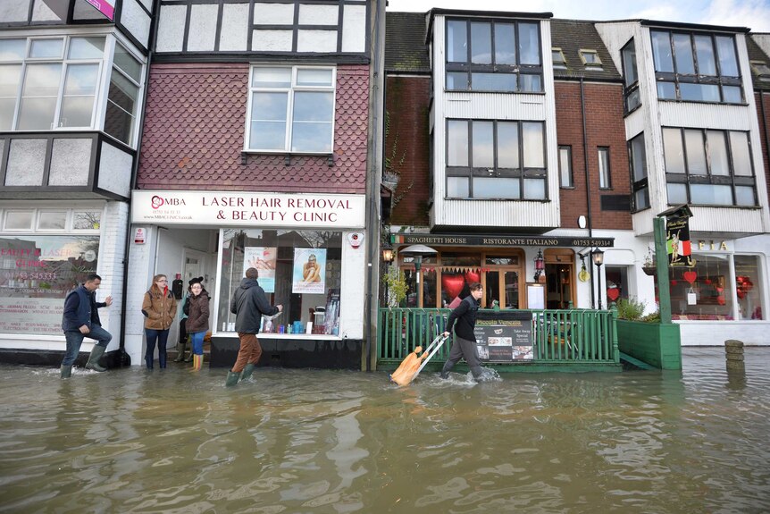 Flooding in Datchet in England's south-east