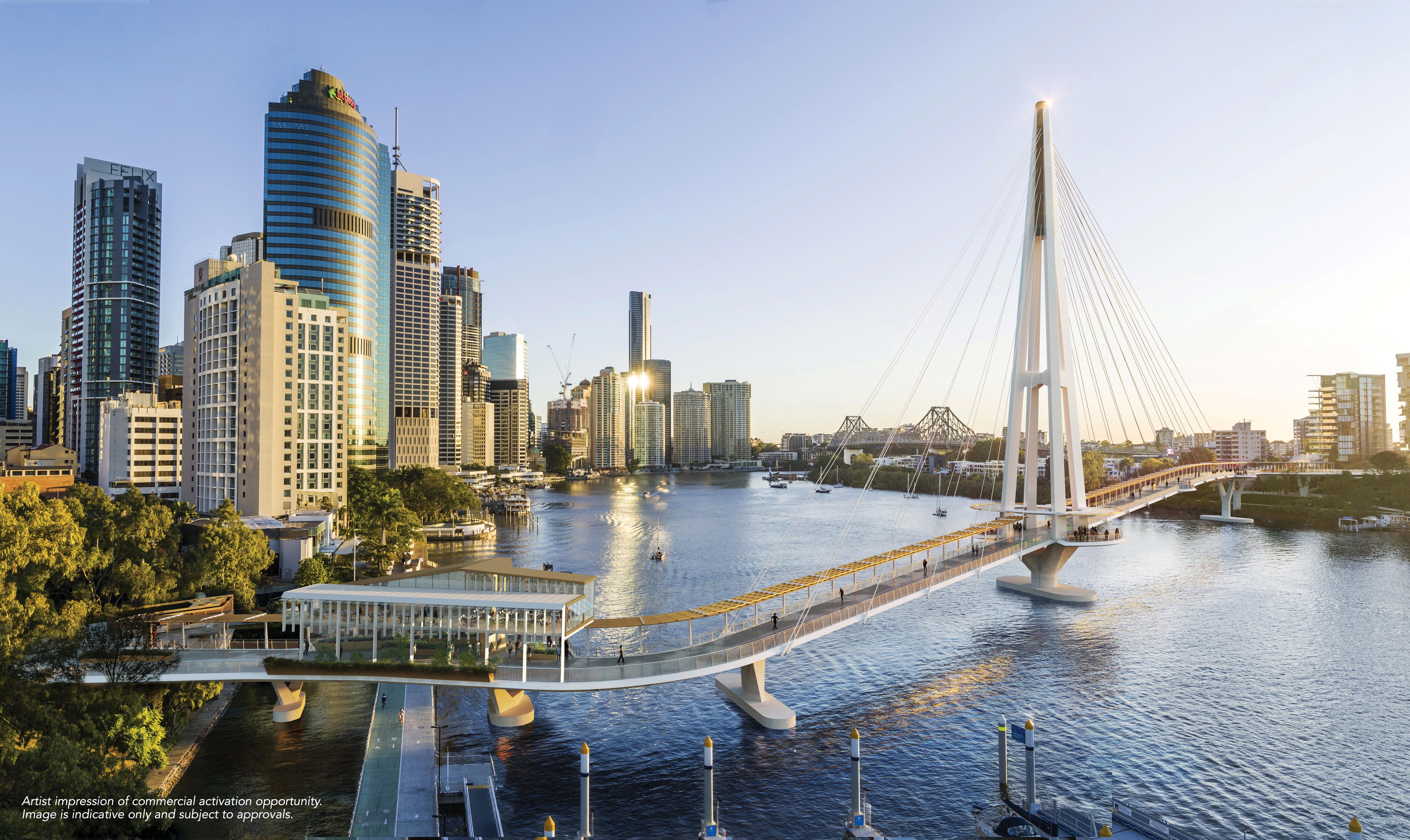 Brisbane's $190m Kangaroo Point Green Bridge To Host Restaurant And Bar ...