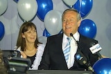 Colin Barnett celebrates WA Labor's majority loss.