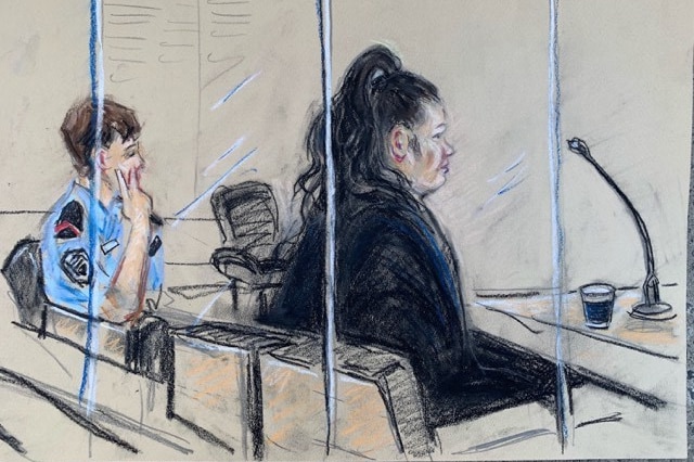 A court sketch of Anne Maree Lee