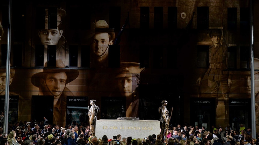 Anzac projections at the Sydney Cenotaph 2014