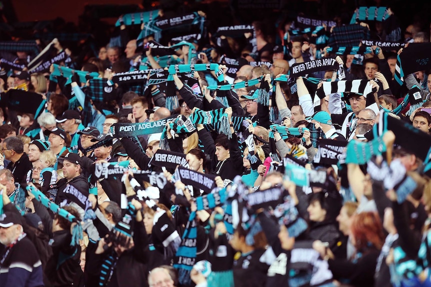 Port Adelaide fans at Adelaide Oval