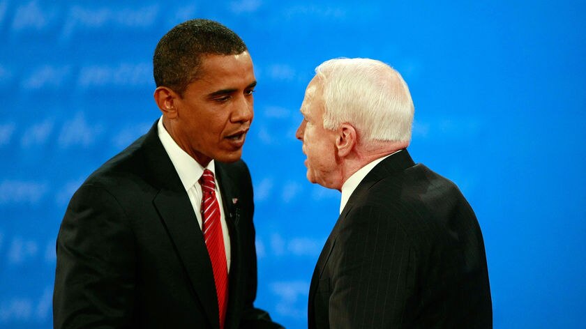 John McCain and Barack Obama... final debate.