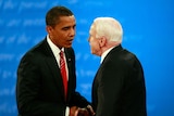 John McCain and Barack Obama... final debate.