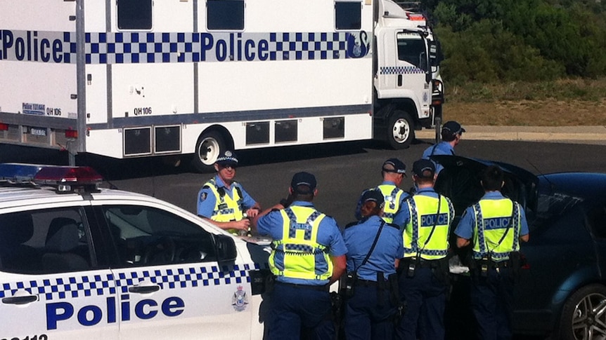 Police and van at Halls Head