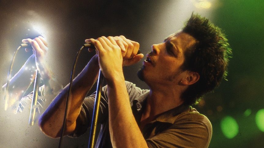 Chris Cornell of Soundgarden performs on stage at the 1997 Big Day Out