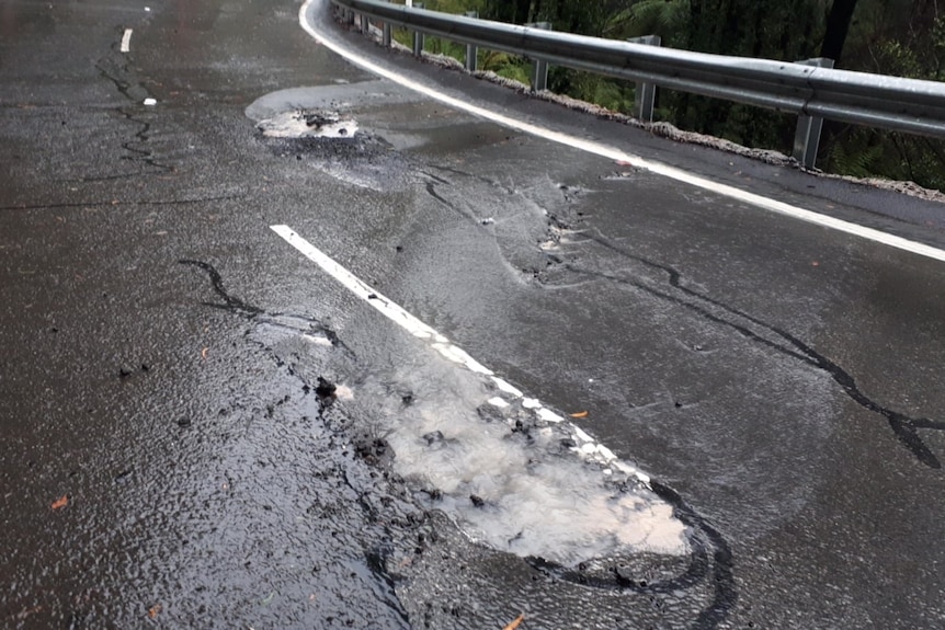 Pot Holes in the Bells Line of Road.